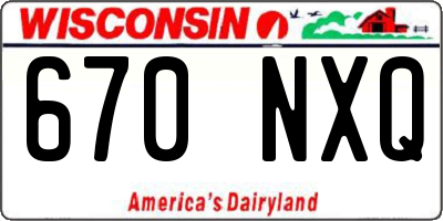WI license plate 670NXQ