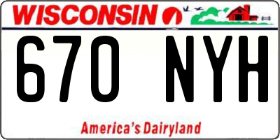 WI license plate 670NYH