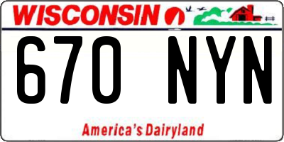 WI license plate 670NYN