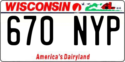 WI license plate 670NYP