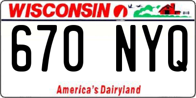 WI license plate 670NYQ