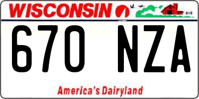 WI license plate 670NZA
