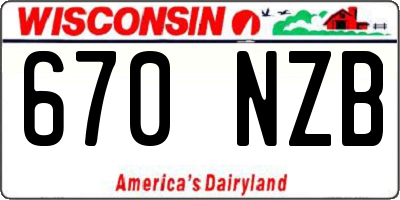WI license plate 670NZB