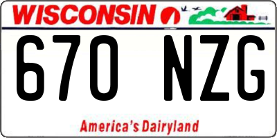 WI license plate 670NZG
