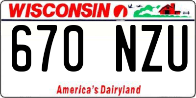 WI license plate 670NZU