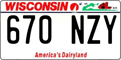 WI license plate 670NZY