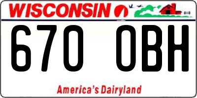 WI license plate 670OBH