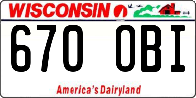 WI license plate 670OBI