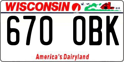 WI license plate 670OBK