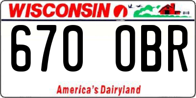 WI license plate 670OBR