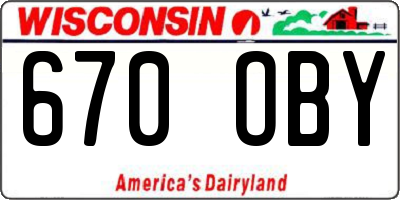 WI license plate 670OBY