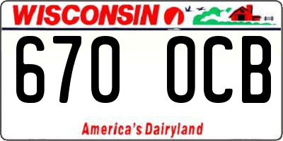 WI license plate 670OCB