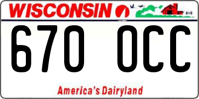 WI license plate 670OCC
