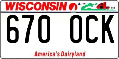 WI license plate 670OCK