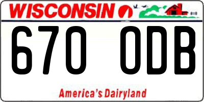 WI license plate 670ODB