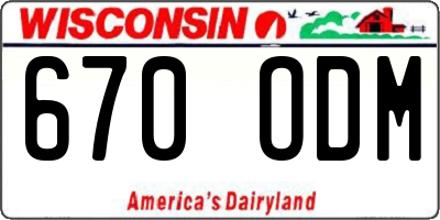 WI license plate 670ODM