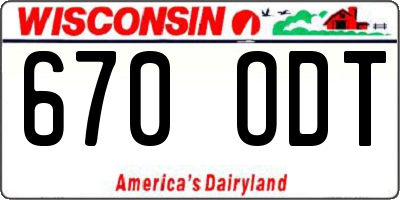 WI license plate 670ODT