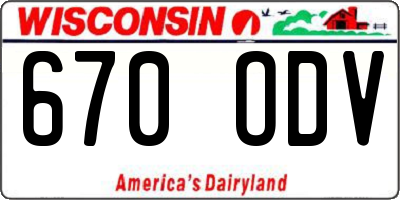 WI license plate 670ODV