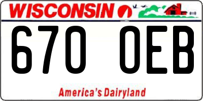 WI license plate 670OEB