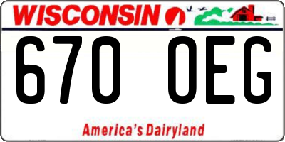 WI license plate 670OEG