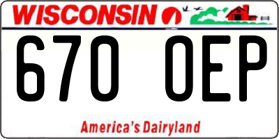 WI license plate 670OEP