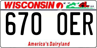 WI license plate 670OER