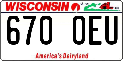 WI license plate 670OEU