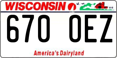 WI license plate 670OEZ