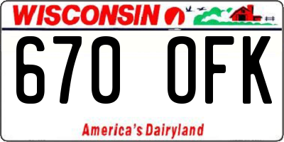 WI license plate 670OFK