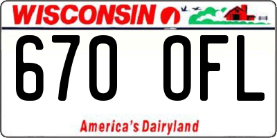 WI license plate 670OFL