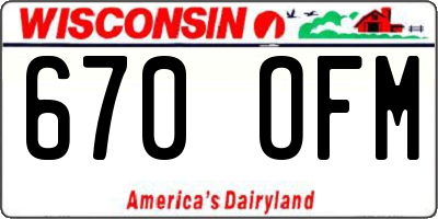 WI license plate 670OFM