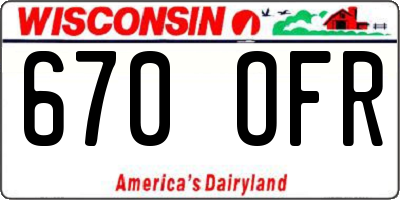 WI license plate 670OFR