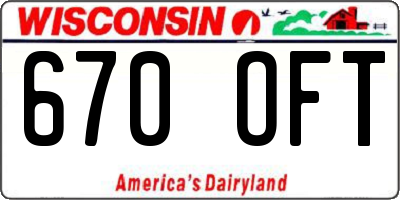 WI license plate 670OFT
