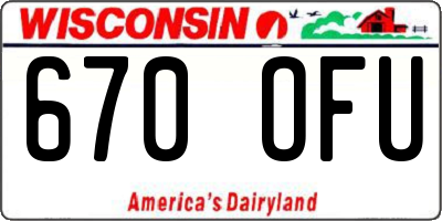 WI license plate 670OFU