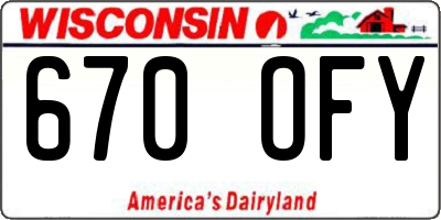 WI license plate 670OFY