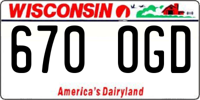 WI license plate 670OGD