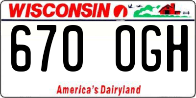 WI license plate 670OGH