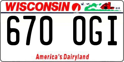 WI license plate 670OGI