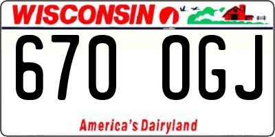 WI license plate 670OGJ