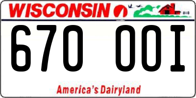 WI license plate 670OOI