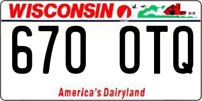 WI license plate 670OTQ