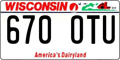 WI license plate 670OTU