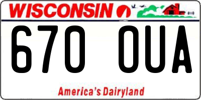 WI license plate 670OUA