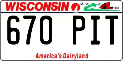 WI license plate 670PIT