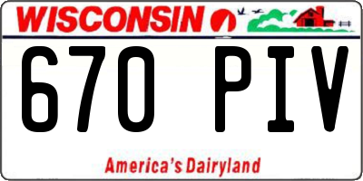 WI license plate 670PIV