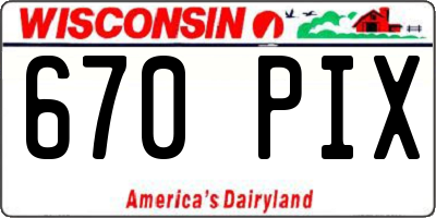 WI license plate 670PIX