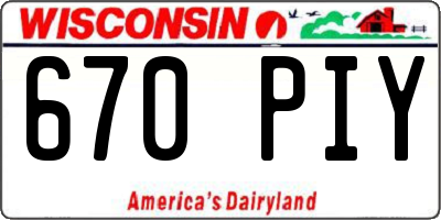 WI license plate 670PIY