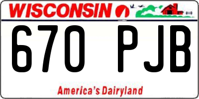 WI license plate 670PJB