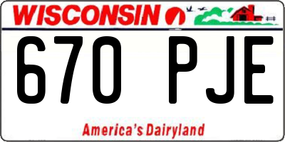 WI license plate 670PJE