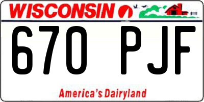 WI license plate 670PJF